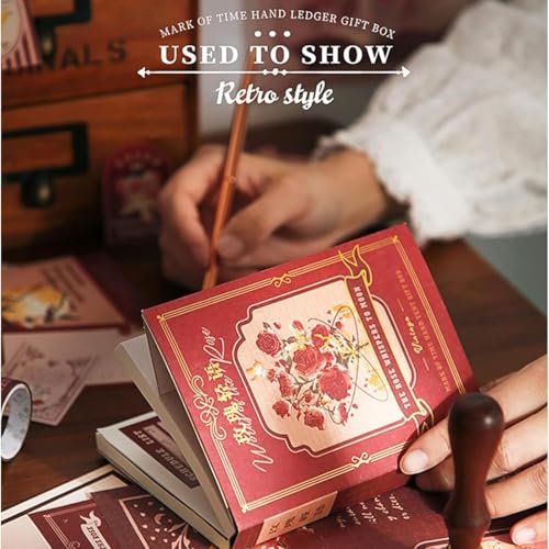 Image of VIBEVISTA Vintage Aesthetic Scrapbook Kit, 346 Pcs, A6 Grid Notebook, Washi , Envelopes, Scrapbook Papers, Folding Labels, Background Papers, Photo Frames, Calendar Stickers, Stickers (The Words of the Rose, Rose)