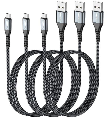 Image of SUNGUY Micro USB Cable 3FT [3Pack], USB 2.0 Micro Fast Charging and Data Sync Cord Nylon Braided Compatible with Samsung Galaxy S7 Edge S6, Moto G5 G5S Plus, LG V10, Tablet, MP3