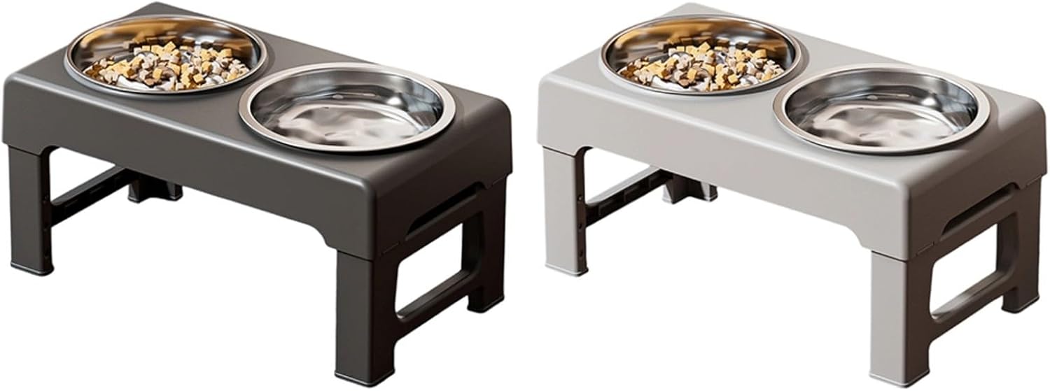 Pet Feeding Station with Multiple Height Options for Comfortable Dining Easy Slow Feeder Dog Bowl