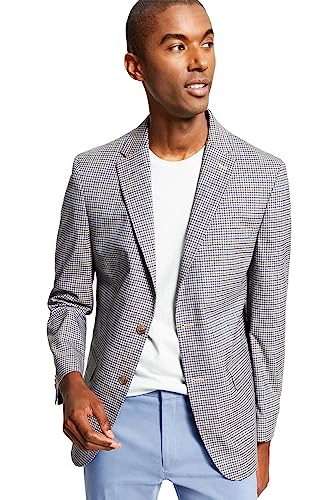 Tommy Hilfiger Mens Check Print Suit Separate Two-Button Blazer Brown 38R