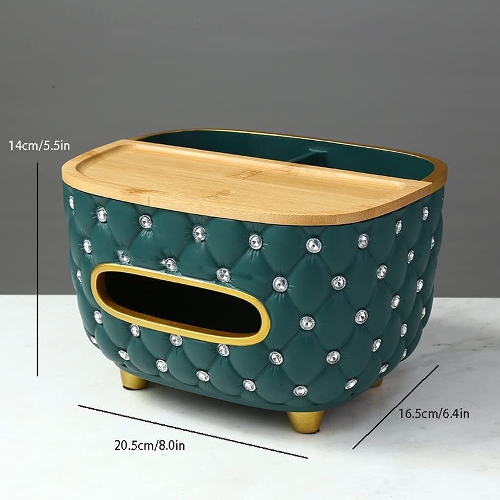 Pudełko na Chusteczki Nawilżane, Modne Pudełko Na Chusteczki Z Żywicy Do Salonu Lub Sypialni Ozdoby Biurowe Sypialni i Salonu(Bruin,20.5 * 16.5 * 14cm)