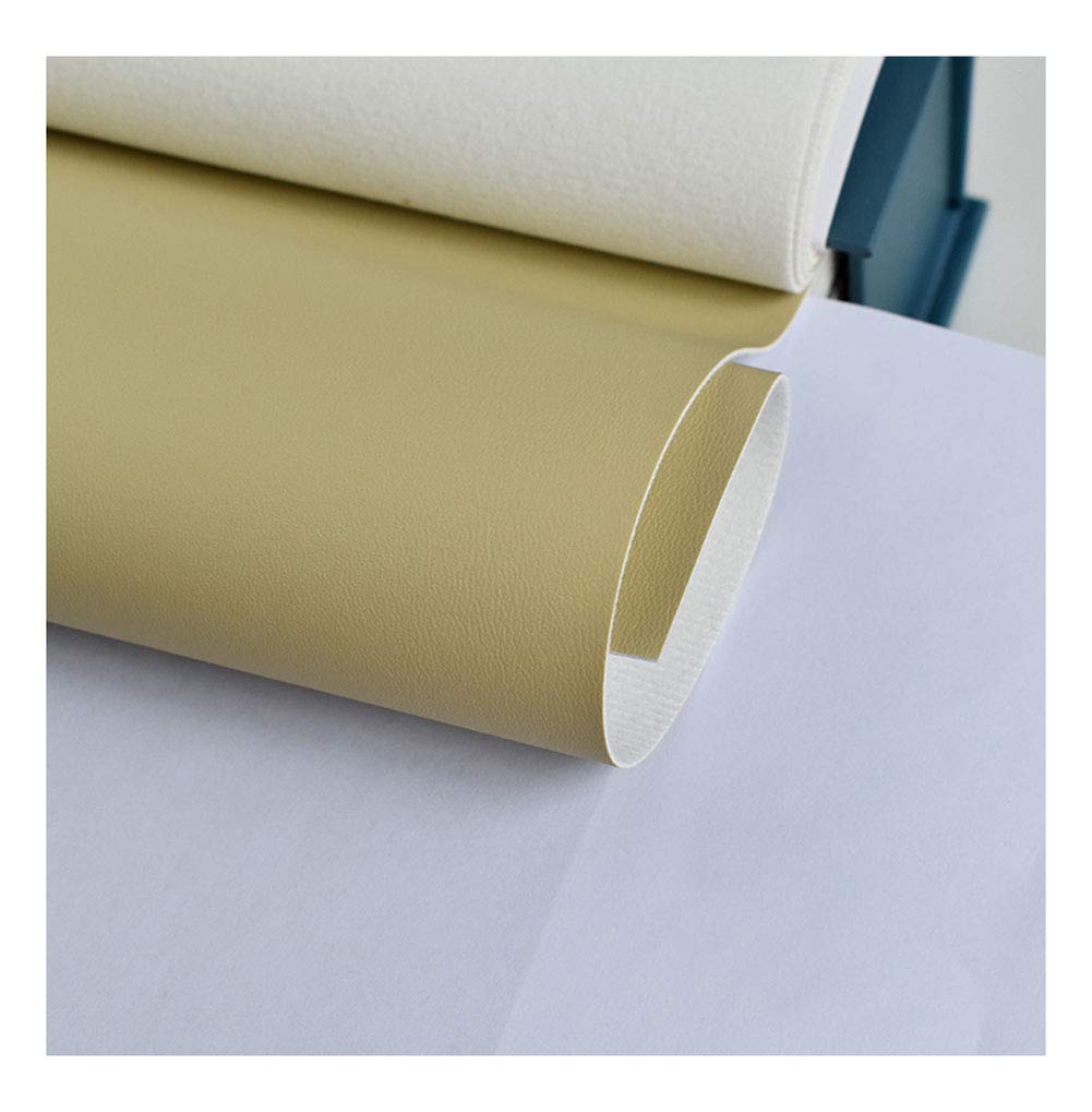 VDCVADKYE Grained Faux Leather Fabric, Upholstery Leatherette Stretch Fabric PU Material Upholstery Fabric(Khaki 4#,1.37x30cm)