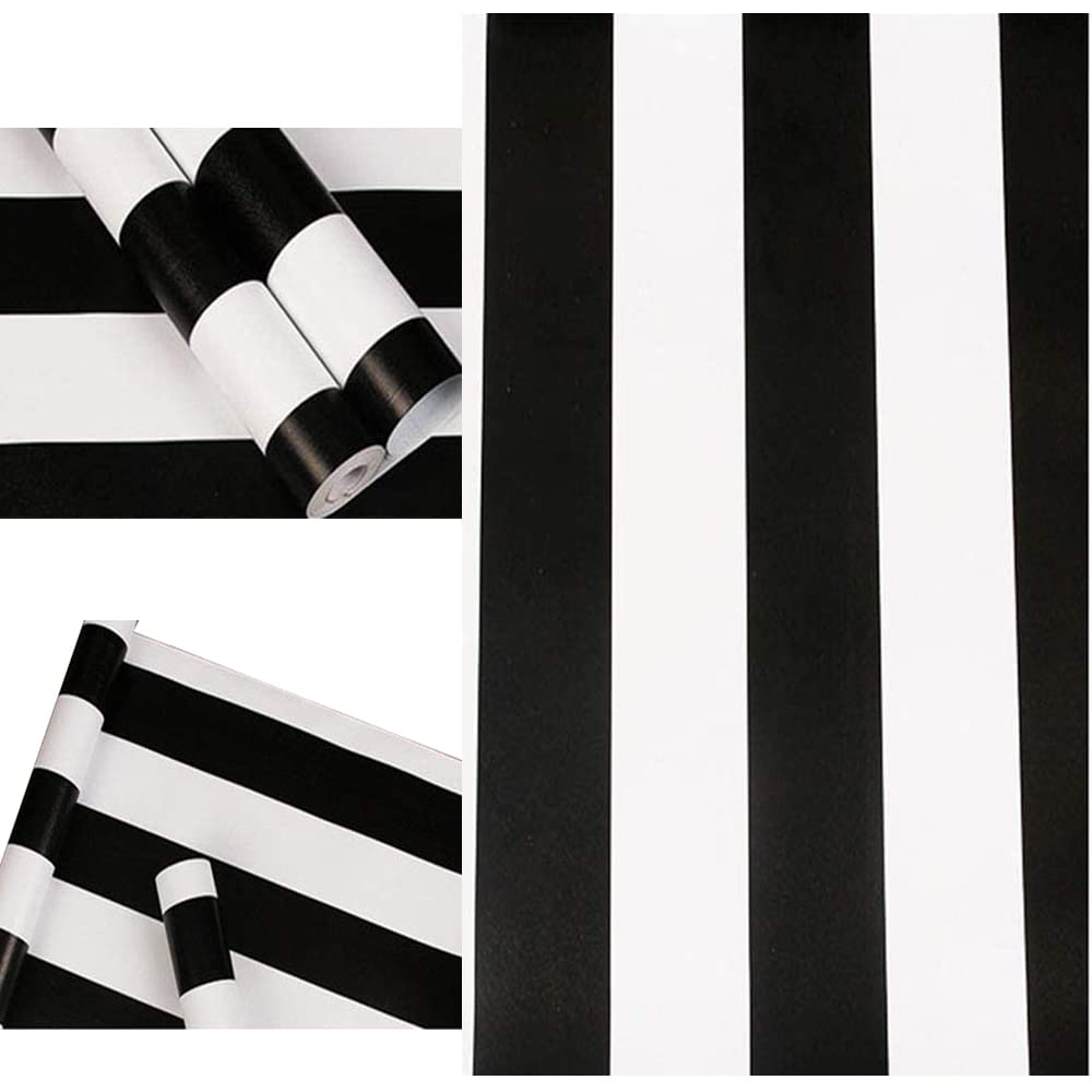 PoetryHome Black and White Stripe Wallpaper