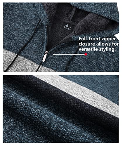 V Valanch Mens Sherpa Fleece Lined Stripe Hoodie Jackets Thick Cable Knitted Cardigan Sweater Coats #TOP3