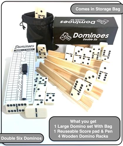 Dominó Doble 6, tamaño torneo, caja de madera miniatura 2