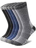 Tialfas Merino Wintersocken Herren, Thermosocken Wandersocken 3 Paar, Winter Sport Socken mit Feuchtigkeitstransport für Trekking Wandern Radfahren Arbeit und Outdoor Aktivitäten