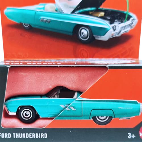 Image of Hot Wheels Match Box Moving Parts 1963 Ford Thunderbird for 3 Years & Above (Blue)