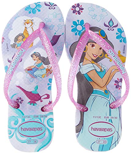 Chinelo Slim Princess, Havaianas, Meninas, Lavanda/Purpura Jelly Glitter, 29/30