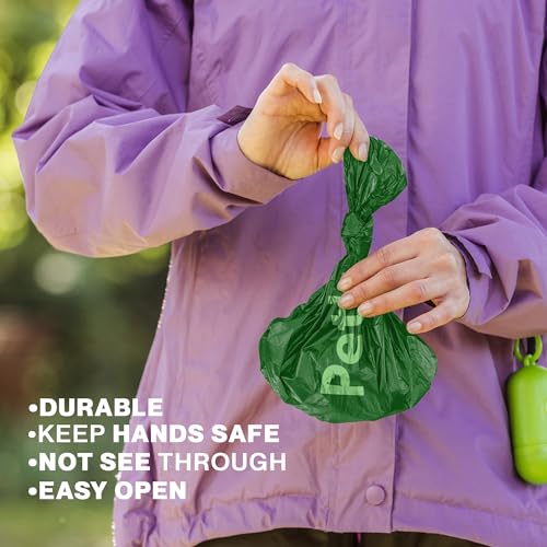 Image of Generic Dog Poop Bags Rolls: Biodegradable with Lavender Scent, 270 Count, Includes Dispenser, Leak-Proof, for Small and Large Dogs, Forest green