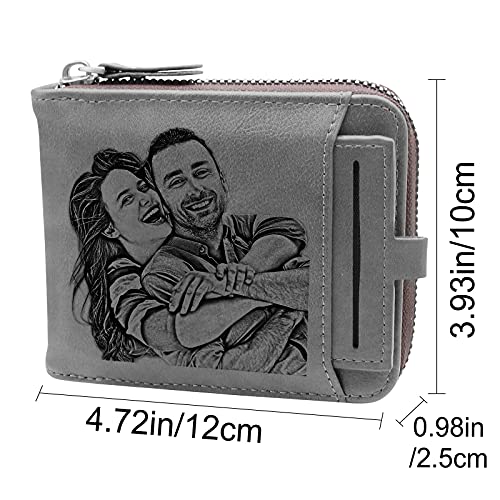 Amlion Personalized Wallets for Men Engraved,Custom Mens Photo Picture Text Wallet for Father,Husband,Son Gifts2