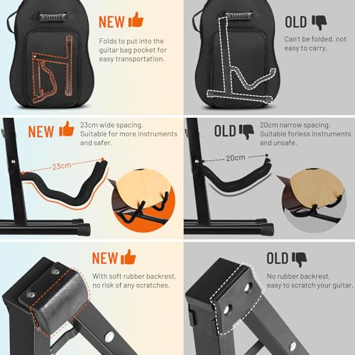 Image of CAHAYA Guitar Stand A-Frame Foldable Guitar Holder Stable and Portable Universal Metal Guitar Stand Fits Almost All Guitars CY0251