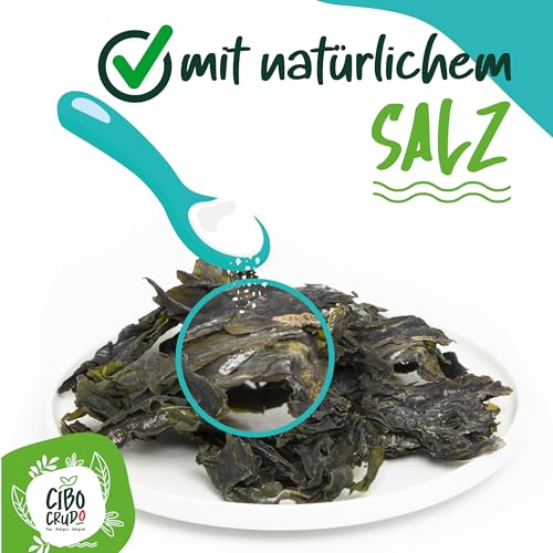 Wakame Algen Bio - 40g. Premium Qualität Sonnengetrocknet Alge. Seetang Blätter für Miso Suppe oder Dashi. Wakame Algen Getrocknet.