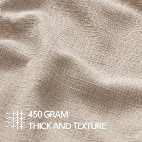 Image of MIULEE Euro Sham Pillow Covers for Bed 24x24, 2 Pack Oatmeal Linen Thick & Textured Decorative Throw Pillow Covers, Neutral Cushion Cases, Modern Farmhouse Home Decor, No Filling