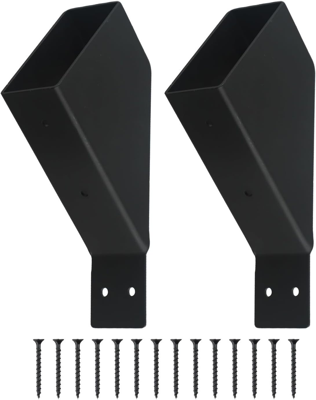 Soportes de Ángulo de 45 Grados para Pergola FABULETTA, Conectores de Hierro Negro para Madera 2x4, Accesorios para Estructuras de Jardín, Brackets para Gazebo y Postes (2 piezas) miniatura 1