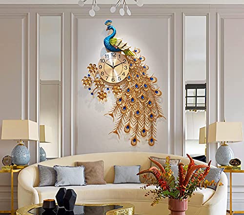 Reloj de pared pavo real moderno 60x93 cm miniatura 3