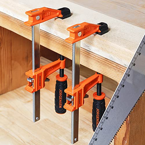 Jorgensen 6 Inch Bar Clamp Set, 2-Pack Steel F Clamp Light Duty, 300 Lbs Load Limited, For Woodworking, Metalworking thumb #4