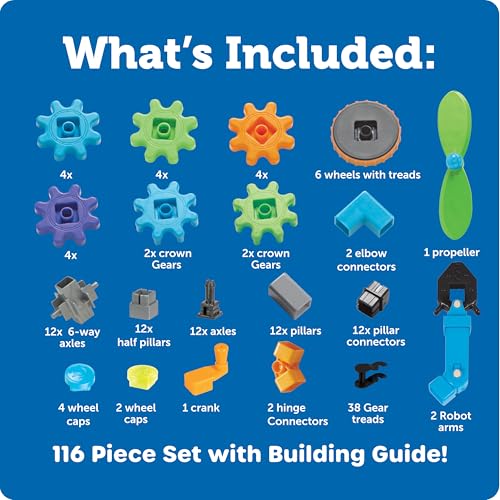 Learning Resources Gears! Gears! Gears! Robots in Motion Building Set - 116 Pieces, Ages 5+, Robot Toy, STEM Toys for Kids, Robots for Kids - Image 7