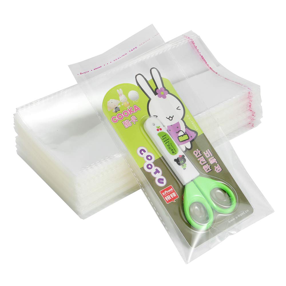 400 Pack 4" x 7" Thick Clear Resealable Cellophane Self Adhesive Seal Poly Bags Durable PlasticCello Bag 1.6Mil Heavy Duty Packaging Jewelry Beads