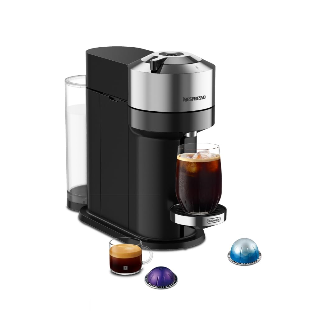 Vertuo Next Deluxe Coffee and Espresso Machine by De'Longhi, Chrome