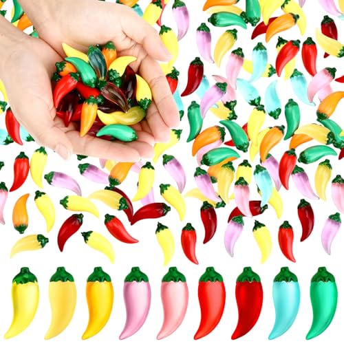 Foilswirl 30 Pcs Mini Resin Chili Pepper Mexican Carnival Party Supplies Mexican Fiesta Decorations Chili Cook Off Decorations Cinco De Mayo Party Favors 9 Colors