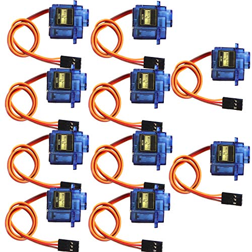 10 PCS Micro Servo, SG90 9g Mini Micro Servo Avión Servo Helicóptero Servo Lote Ambición Elevada para RC Helicóptero Modelos de Avión Coche Vehículo Barco Cover