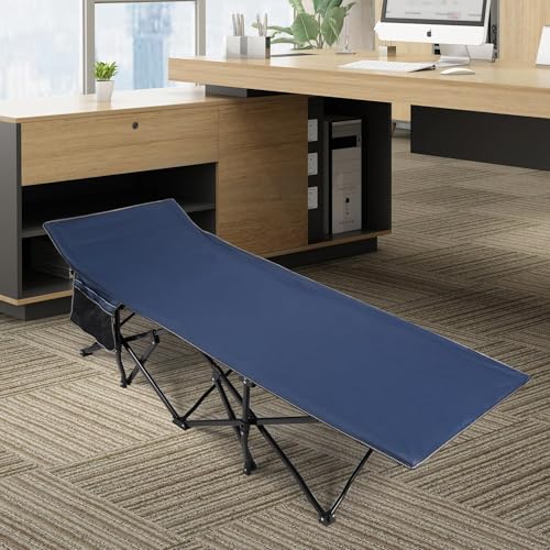 Image of REDCAMP Oversized Heavy Duty Camping cots for Adults 500lbs, Extra Wide Tall Portable Sleeping Cots, XL Cots for Outdoor or Indoor Office, Blue