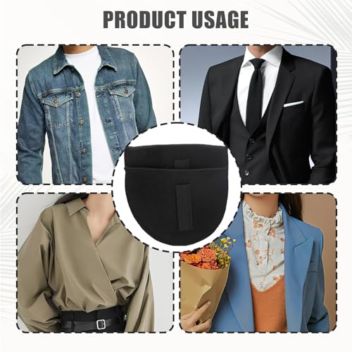 4 hombreras insertadas para hombre y mujer, esponja transpirable, almohadillas para los hombros para coser hombros, invisibles para trajes y camisetas (grosor blanco 1,5 cm, grosor negro 1,2 cm)