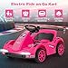 OLAKIDS Electric Go Kart for Kids, 6V Battery Powered Drift Kart with Remote Control, Power Display, Bluetooth, Story, Music, 3-Point Safety Belt, Crazy Cart for Boys Girls Aged 3+ (Pink)