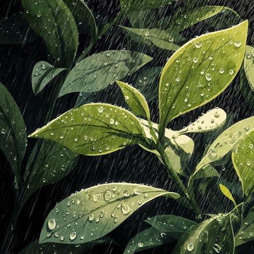 Rain on Leaves in a Spring Forest