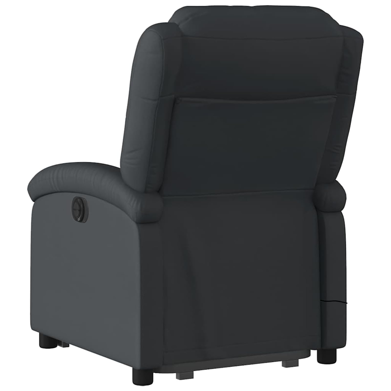 Sillón de masaje con ayuda eléctrica para levantarse | Masaje vibratorio 100% piel de vacuno, negro, 71 x 144,5 x 82 cm (posición tumbada), para personas mayores