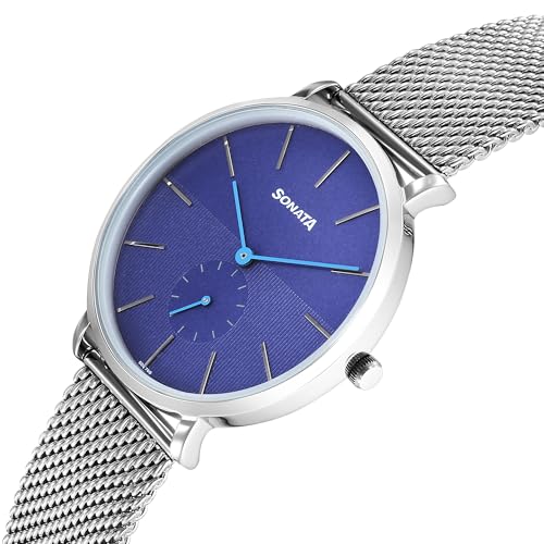 Image of Sonata Ascent Quartz Analog Blue Dial Watch for Men