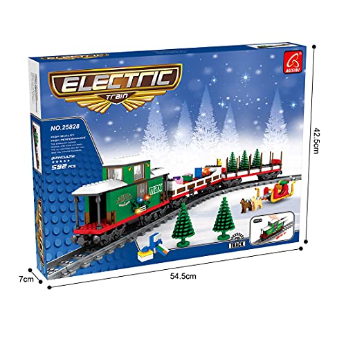 CALEN Technik Zug mit Bahngleis, 592 Teile Moderner Zug Konstruktionsspielzeug Zug Bausteine, kompatibel mit Lego 60197 – Bild 8