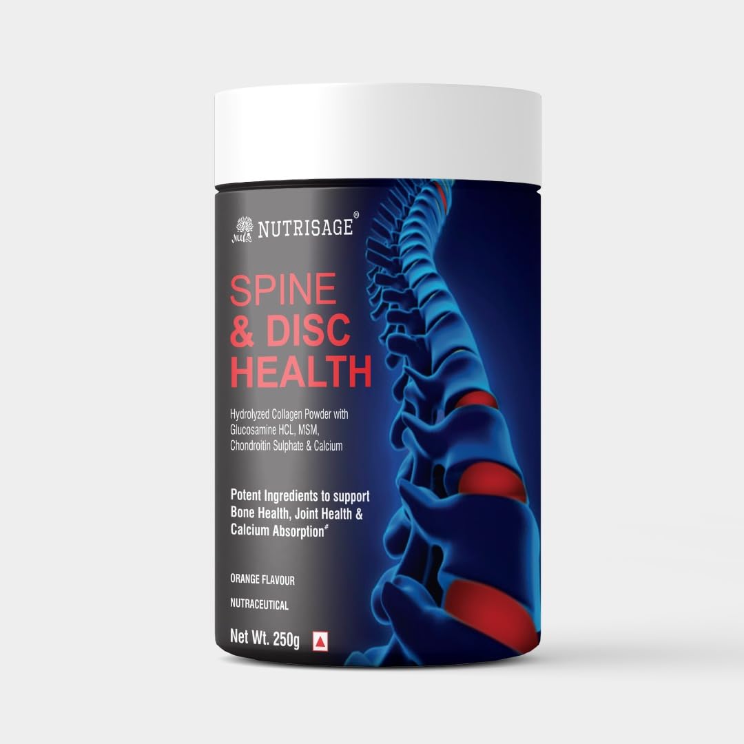 Spine & Disc Health Powder I 20-in-1 powerful ingredients I Back Pain and Neck Pain Support for Disc Bulge, Herniated, Slip Disc and Degenerative Discs,250 gm | Pack of 2