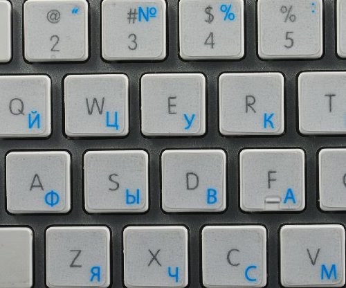 Pegatinas de teclado ruso cirílico azul para laptop y escritorio miniatura 3