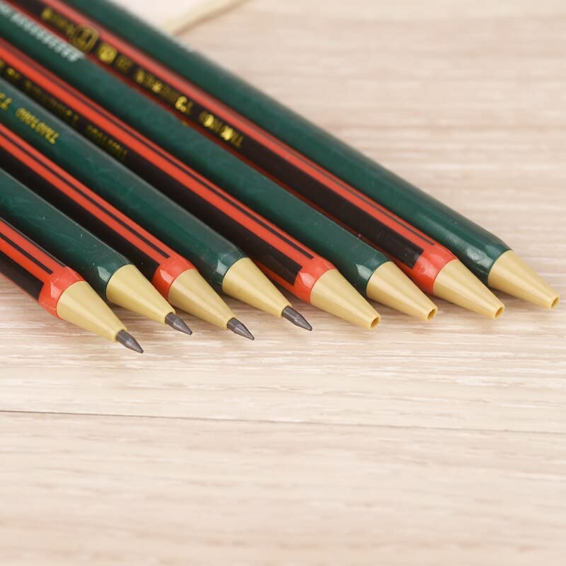 Image of Crackles Mechanical Pencil Set, 2.0 HB Graphite Leads Mechanical Pencils with inbuilt sharpener - Red & Green (10)