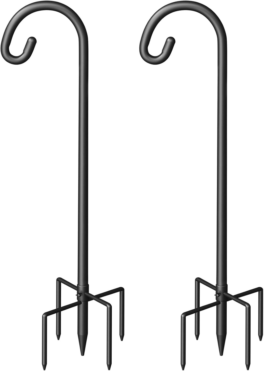 Shepherd Hook for Outdoor, Heavy Duty Bird Feeder Pole with 5 Prong Base, Adjustable Height Bird Feeder Stand Ideal for Hanging Bird Feeders, Plant, and Garden Decorations