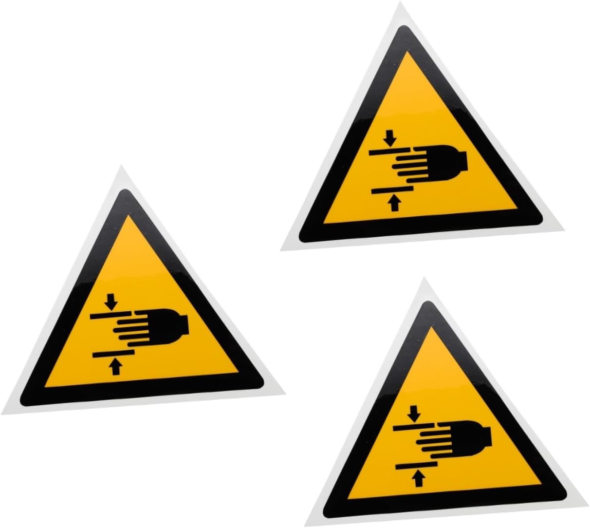 3 Pcs Caution Hand Crushing Stickers - Warning Decals for Equipment Safety, Easy to Apply, Lightweight and Portable, 3.93 X .93 Inch