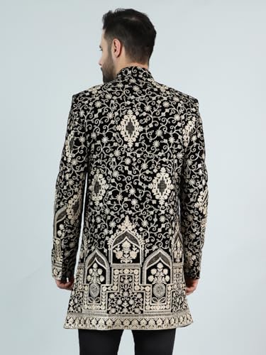 Image of WINTAGE Men's Embroidered Velvet Bandhgala