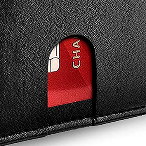 Men Card Holder Wallet, 2.8 x 4 x 0.4in Wear Multi Card Slots Wallet Ultra Thin Pocket Elegant Design Multi Card Wallet Case Mens Wallet for Daily Use (Black) 7