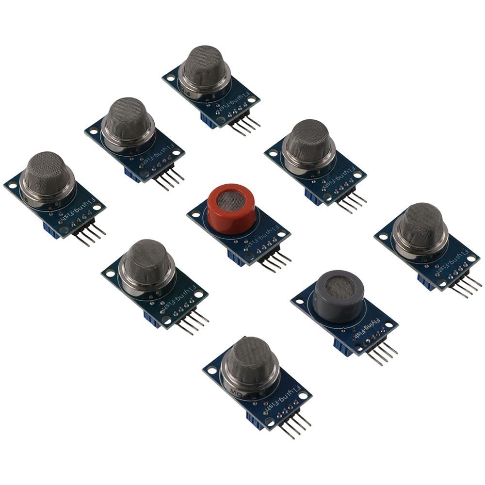 SHUATISHUATI 9PCS Gas Detection Sensor Module, MQ-2 MQ-3 MQ-4 MQ-5 MQ-6 MQ-7 MQ-8 MQ-9 MQ-135Smoke Sensor Module, Gas Sensor Module, Gas Sensor Blocks for Arduino