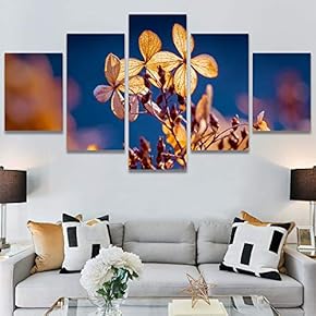 SIGNWIN 5 Panel Canvas Wall Art Yellow Fields...