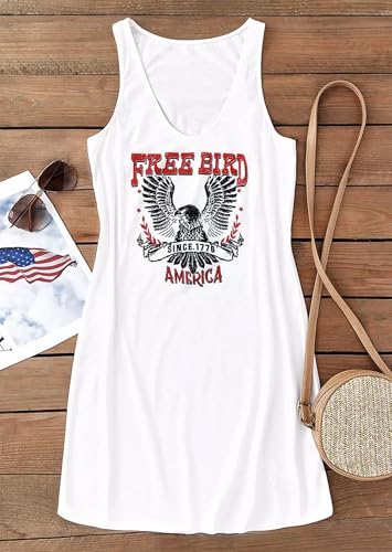 Image of Yuaelria Sundresses Ladies Tropical Vacation Maxi Dress Casual Loose for Women Summer Beach Printed Tank Dress