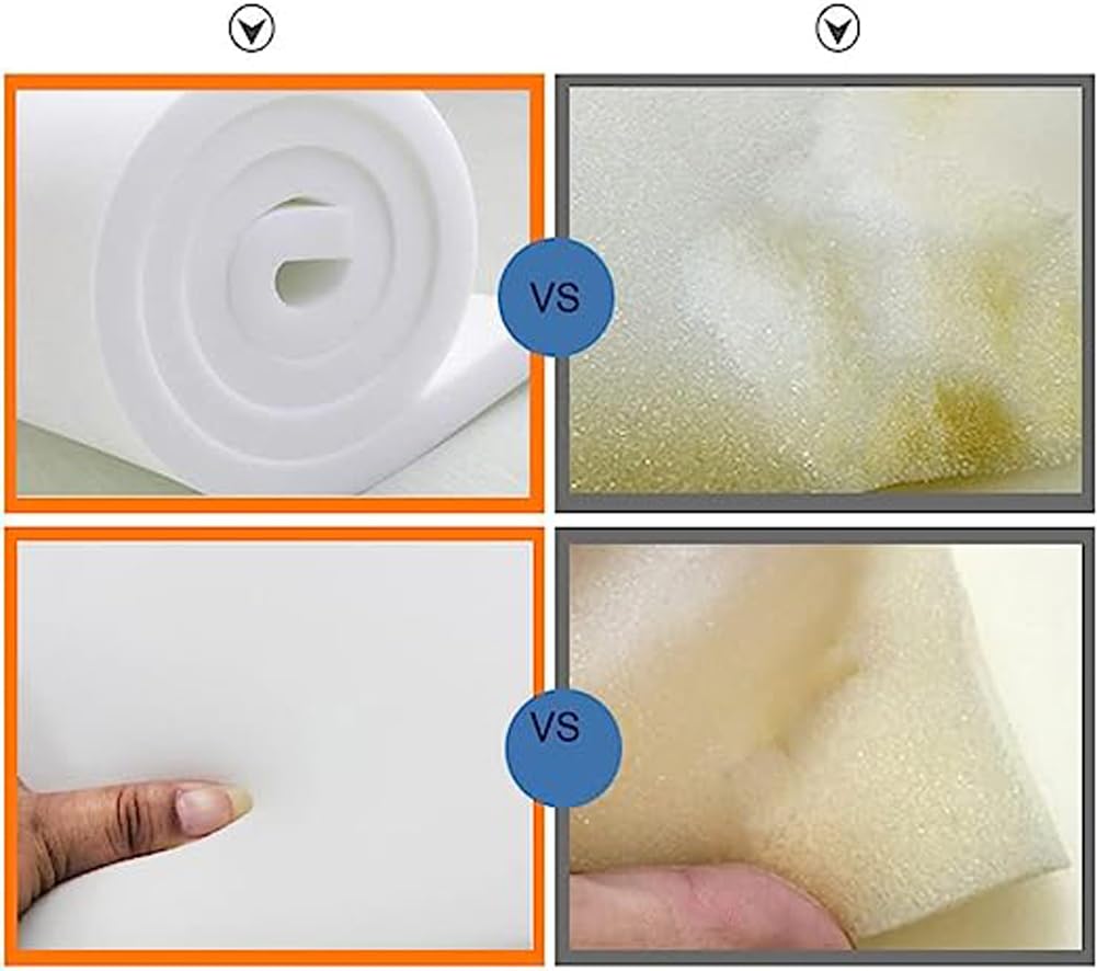 YURRO Matelas Mousse Haute Densité Blanc, Ferme, Plusieurs Tailles, Découpable, pour Travaux de Bricolage (12cm, 150x60cm)