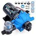 RVSNAIL 12V RV Water Pump, 7.5GPM 80PSI 5-Chamber Diaphragm Pump, Self-Priming with Heavy Duty Pressure Switch & Strainer for RV, Marine, Boat, Yacht, Caravan, Off-Grid Living