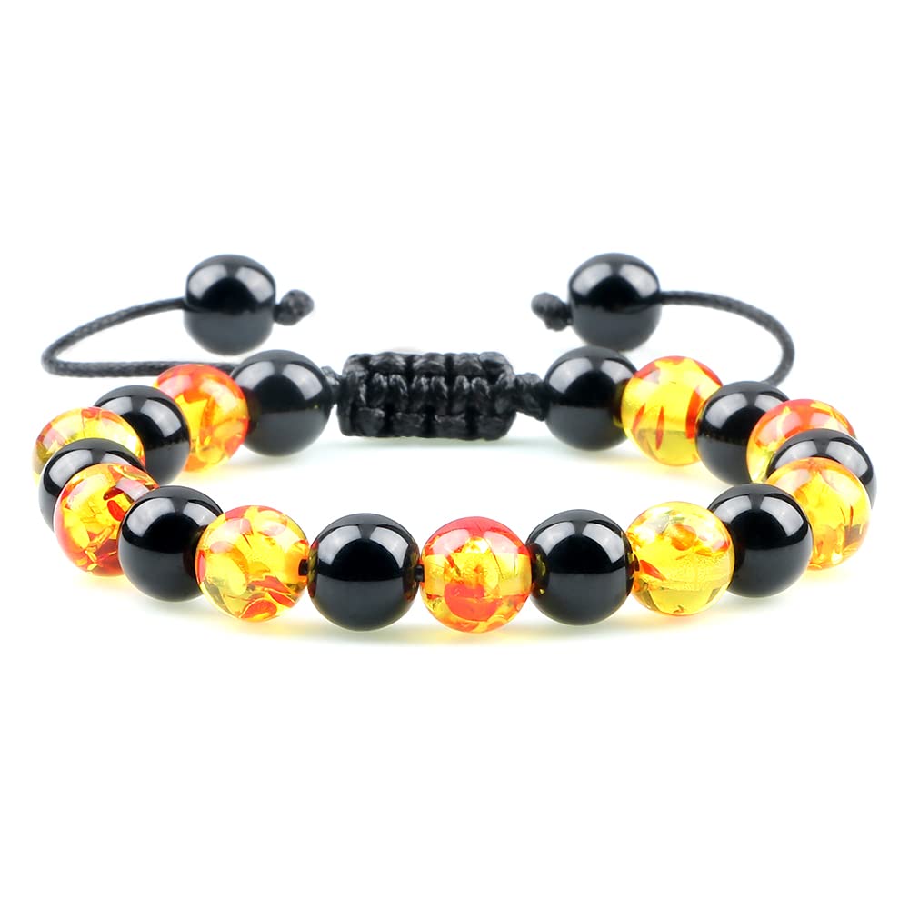 Natürliche Schwarze Obsidian Perlen Armband Männer Tigerauge Stein Katzenauge Armband Yoga ätherisches Öl elastische Strang Armreifen Geschenk