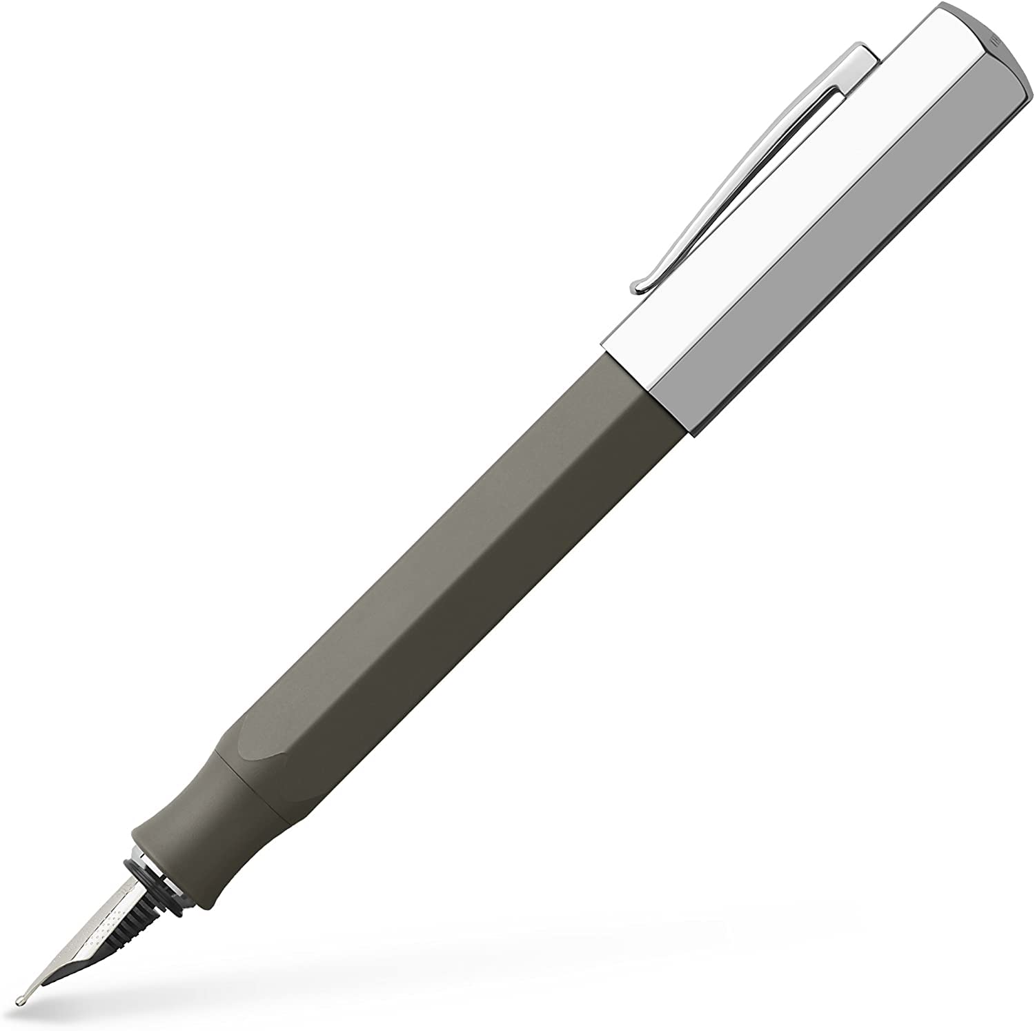 Faber-Castell A.W. 147841 - Füllhalter Ondoro Edelharz, Feder F, graubraun