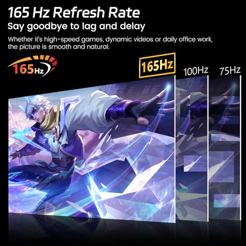 Image of 27 Inch 2K 165Hz Gaming Touch Screen Computer Monitor with HDMI USB Type C, 10-Point IPS PC Touch Display for Laptop Business Phone, VESA Mountable, Tilt Adjustable