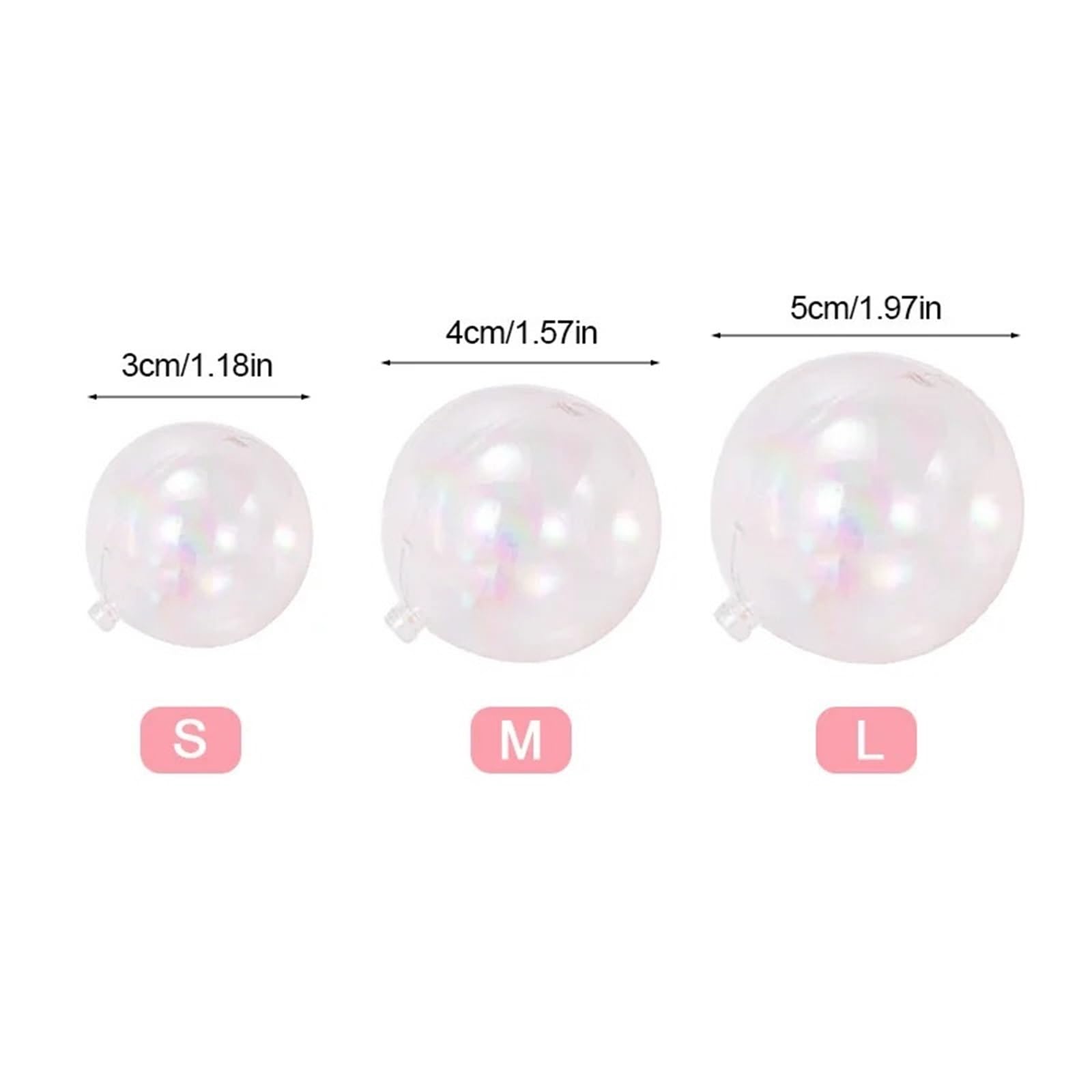 Lot de 100 mini ballons en mousse pour décoration de gâteau - Transparent, 5 cm