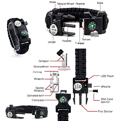 Image of Galaxy 251 Pcs First Aid Kits For Survival Emergency Trauma Military Combat Tactical Medical Hunting Camping Hiking IFAK EMT Bag (21 in 1 Bracelets Black)