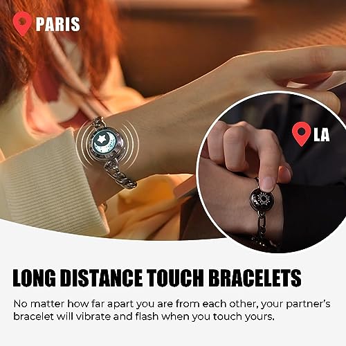 TOTWOO-Long-Distance-Touch-Bracelets-for-Couples-Vibration-Light-up-for-Love-Couples-Bracelets-Long-Distance-Relationship-Gifts-for-Girlfriend-Bluetooth-Pairing-Jewelry - DumpADate.com